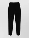 Balmain Straight Fit Wool Double Crepe Trousers In Black