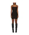 Balmain Black Crinkled Minidress In Black