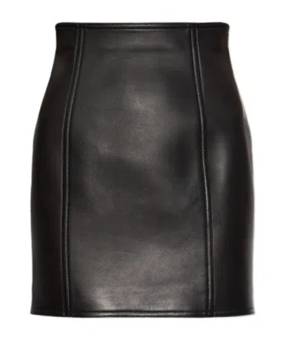 Balmain Straight Hem Skirt In Black