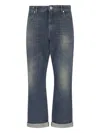 Balmain Blue Blue Vintage Logo-patch Jeans