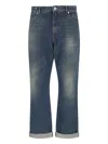 Balmain Blue Blue Vintage Logo-patch Jeans In Blue