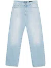 Balmain Straight Leg Denim Trousers In Blue