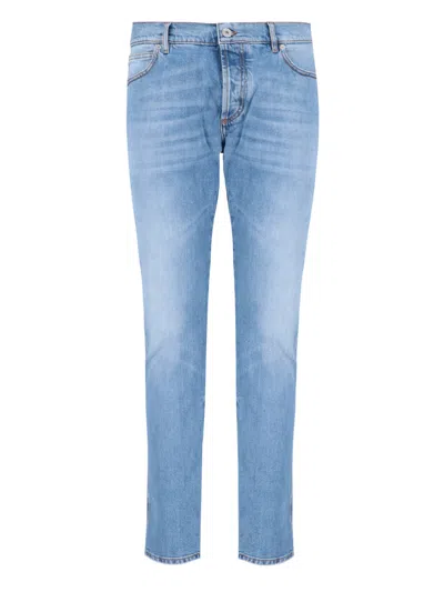Balmain Straight Jeans In Light Blue