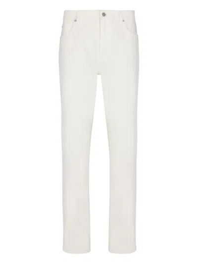 Balmain Straight-leg Cotton Jeans In White