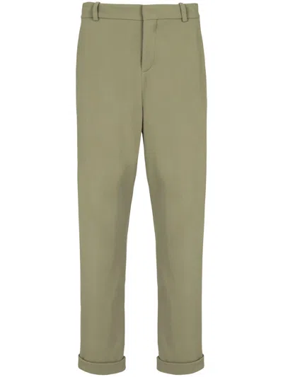 Balmain Straight-leg Cut Chino Trousers In Green