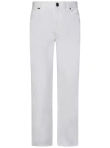 Shop Balmain Straight-leg Cut White Cotton Denim Jeans
