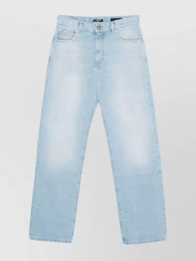 Balmain Straight Leg Denim Trousers In Blue