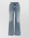 Balmain Straight Leg Denim Trousers With Five Pockets In Blue