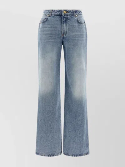 BALMAIN STRAIGHT LEG DENIM TROUSERS WITH FIVE POCKETS