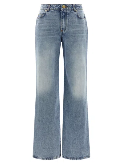 Balmain Diamond Denim Straight-fit Jeans In Animal Print
