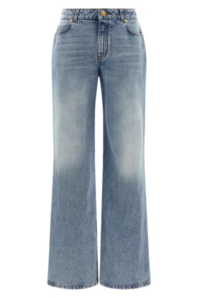 Balmain Diamond Denim Straight-fit Jeans In Animal Print