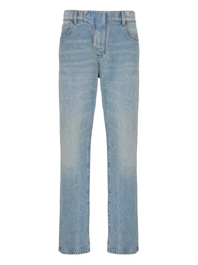 Balmain Straight Leg Jeans In Blue