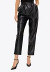 Balmain Straight-leg Leather Pants In Black