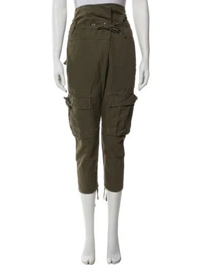 Pre-owned Balmain Straight Leg Pants In Green