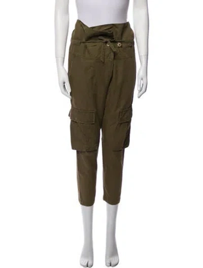 Pre-owned Balmain Straight Leg Pants In Green