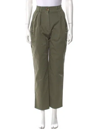 Pre-owned Balmain Straight Leg Pants In Green