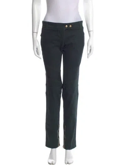 Pre-owned Balmain Straight Leg Pants In Green