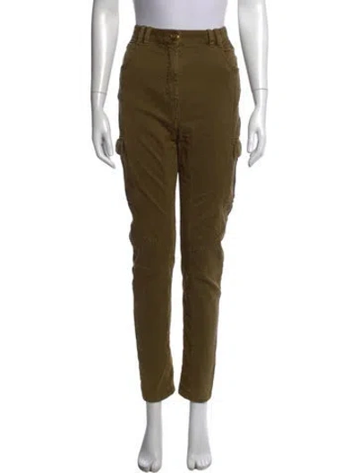 Pre-owned Balmain Straight Leg Pants In Green