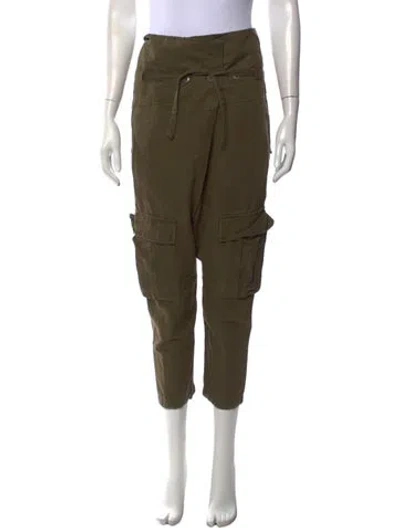Pre-owned Balmain Straight Leg Pants In Green