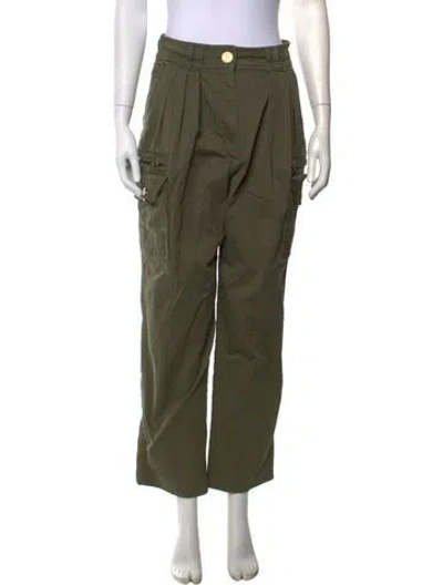 Pre-owned Balmain Straight Leg Pants In Green