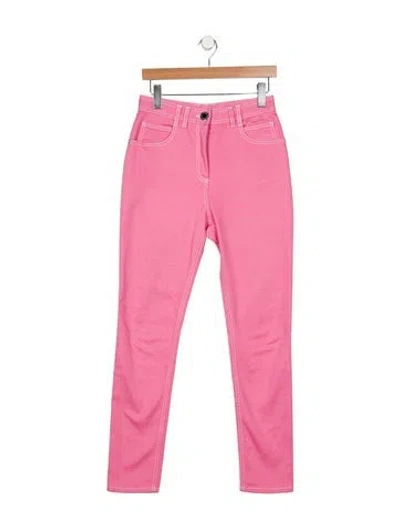 Pre-owned Balmain Straight Leg Pants In Pink