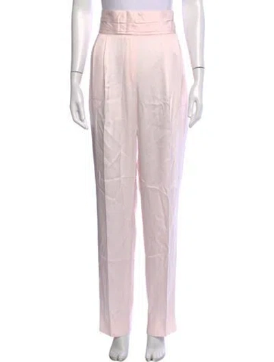 Pre-owned Balmain Straight Leg Pants In Pink