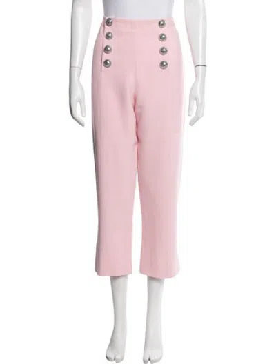 Pre-owned Balmain Straight Leg Pants In Pink