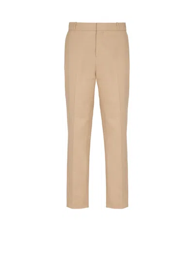 BALMAIN STRAIGHT-LEG TAILORED CANVAS TROUSERS