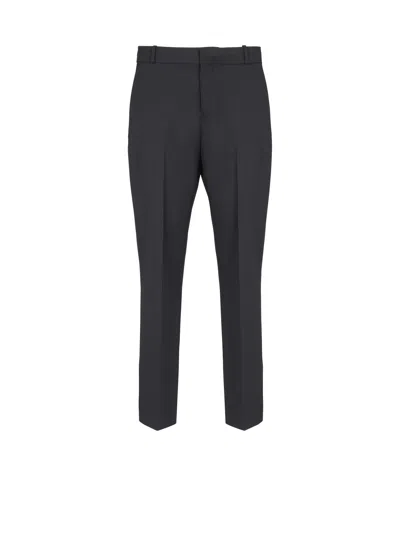 BALMAIN STRAIGHT-LEG TAILORED WOOL TROUSERS