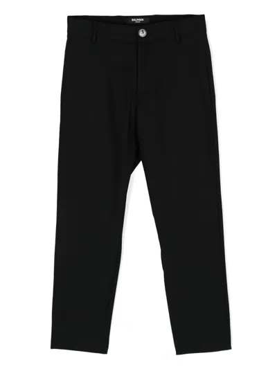 Balmain Kids' Straight-leg Trousers In Black