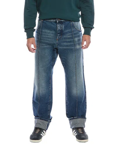 Balmain Straight Medium Wash Jean In Animal Print