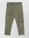 Balmain Straight Trousers Belted Waist Cargo Pockets