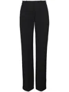 Balmain Wool Trousers With Front Pleats And Wide Leg In Black