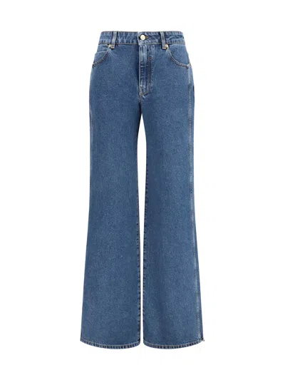 Balmain Straight Wide-leg Jeans In Blue