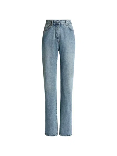 Balmain Straight-leg Faded Denim Jeans In Blue