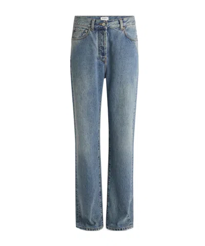 Balmain Straight-leg Faded Denim Jeans In Blue