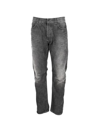 Pre-owned Balmain Straight-leg Jeans In Gray