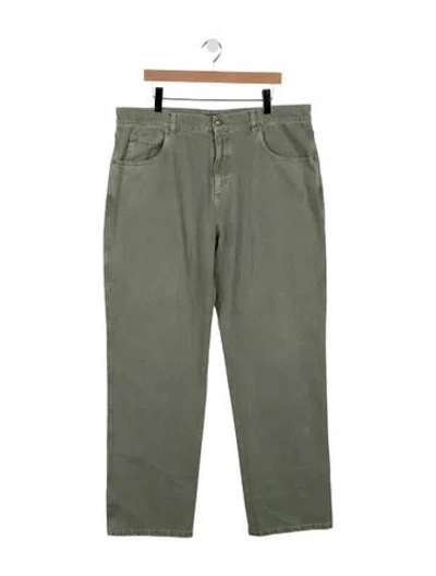 Pre-owned Balmain Straight-leg Jeans In Green