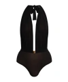 Balmain Strap-up One-piece Swimsuit In Black