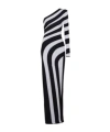 Balmain One-shoulder Striped Knit Gown With Slit In Black