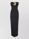 Balmain Belted Bustier Compact Jersey Long Dress Clothing
