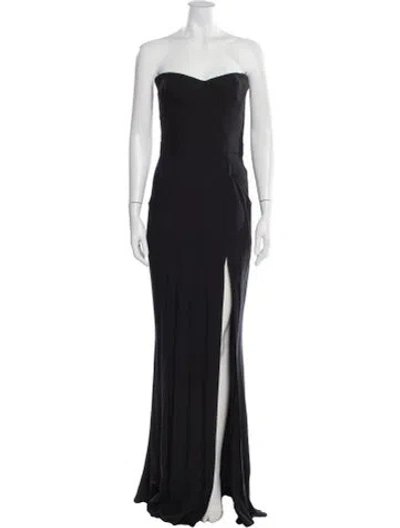 Pre-owned Balmain Strapless Long Dress In Black