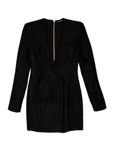 Pre-owned Balmain Strapless Mini Dress In Black