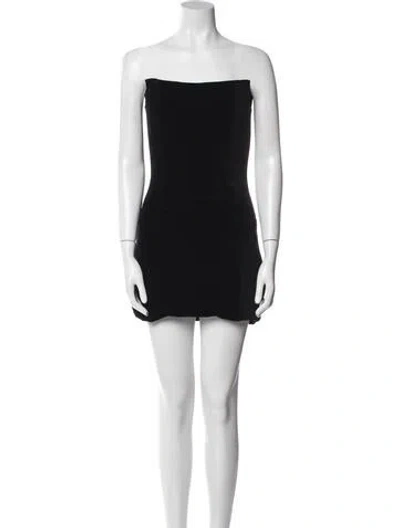 Pre-owned Balmain Strapless Mini Dress In Black