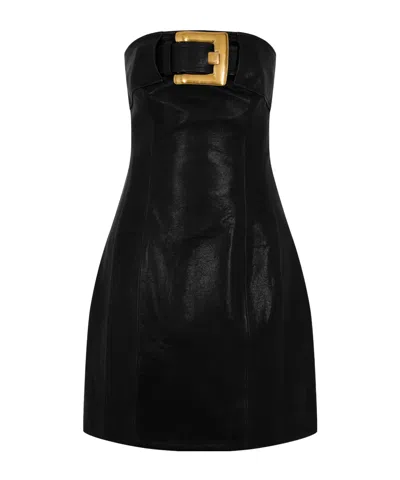 Balmain Strapless Mini Dress In Multi