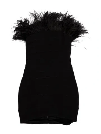 Pre-owned Balmain Strapless Mini Dress In Black
