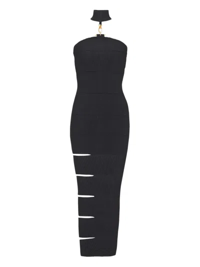 Balmain Strapless Tube Dress In Black
