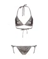 Balmain Strapped Bikini Suit In Gray