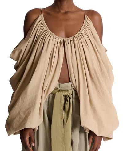 Balmain Strappy Cotton Blouse In White