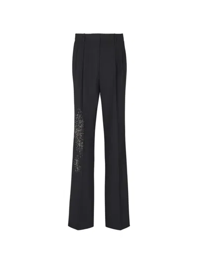 Balmain Strass-embellished Tailored Trousers In Black